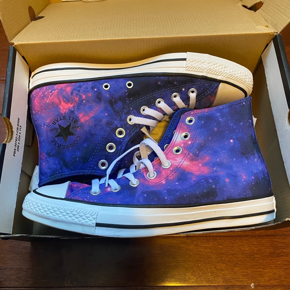 Galaxy Print Converse High Tops Size 9.5